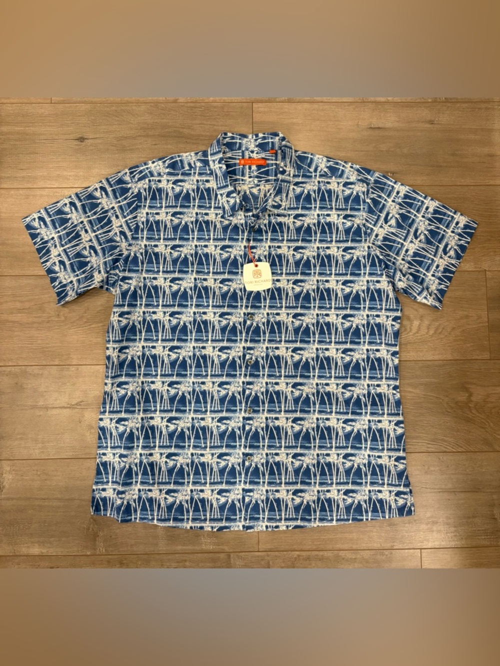 NWT Tori Richard Hawaiian Shirt Mens 2XL Palm Tree Short Sleeve Cotton
